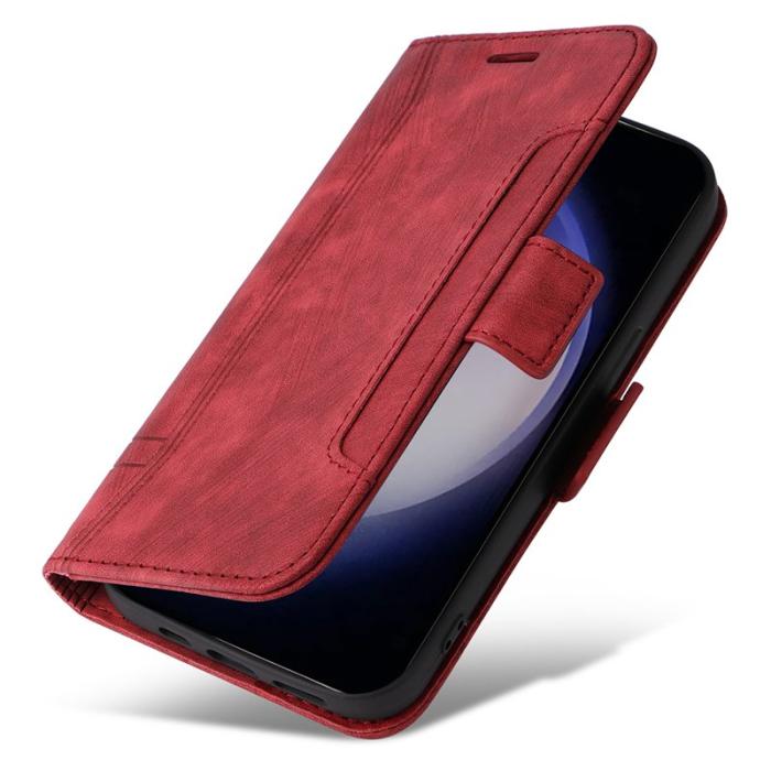 BETOPNICE - BETOPNICE 001 för Samsung Galaxy S24 Fodral Äkta läder - Röd