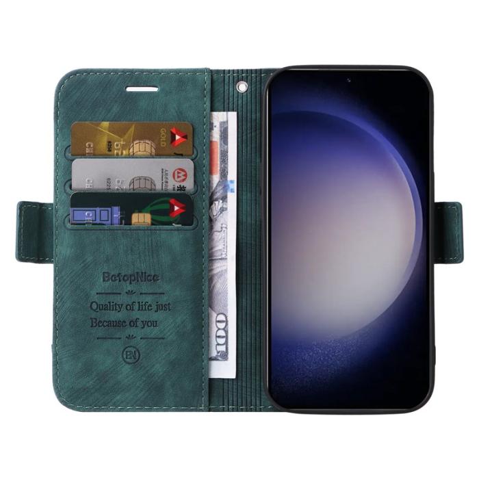 BETOPNICE - BETOPNICE 001 för Samsung Galaxy S24+ Fodral - PU Läder - Grön