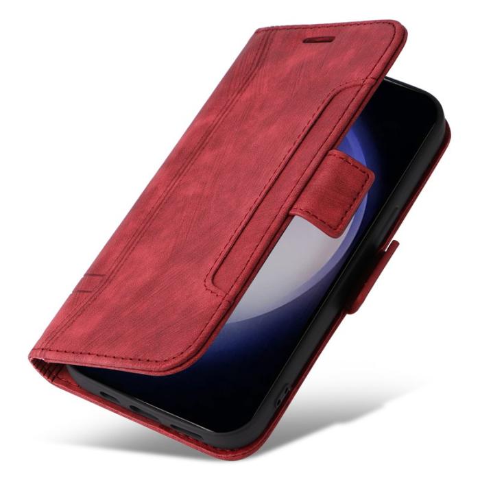 BETOPNICE - BETOPNICE 001 för Samsung Galaxy S24+ Fodral PU Läder - Röd