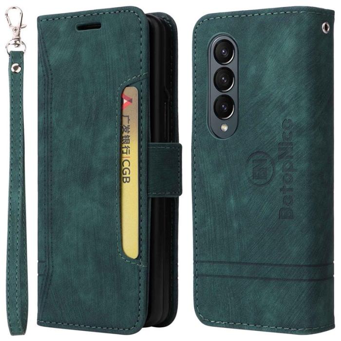 BETOPNICE - BETOPNICE 001 för Samsung Galaxy Z Fold4 Fodral PU Läder - Grön