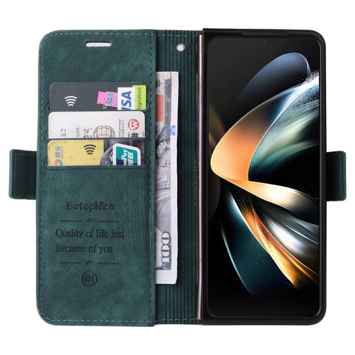 BETOPNICE - BETOPNICE 001 för Samsung Galaxy Z Fold4 Fodral PU Läder - Grön