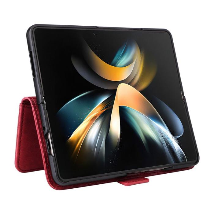 BETOPNICE - BETOPNICE 001 för Samsung Galaxy Z Fold4 Fodral PU Läder - Röd