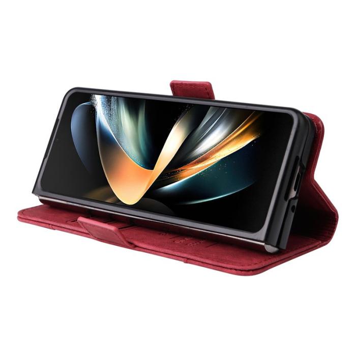 BETOPNICE - BETOPNICE 001 för Samsung Galaxy Z Fold4 Fodral PU Läder - Röd
