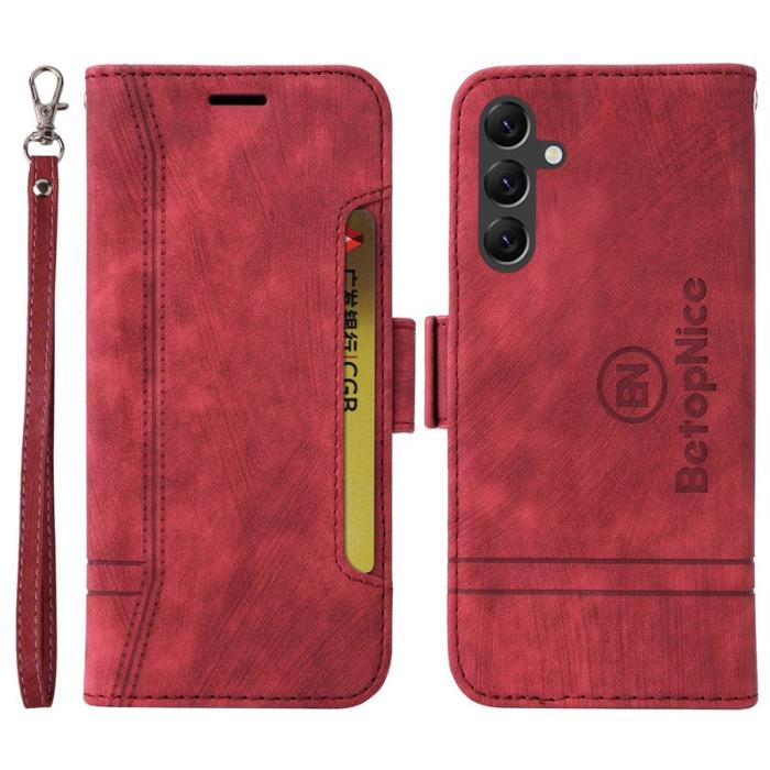 BETOPNICE - BETOPNICE 001 Fodral i PU-läder för Samsung Galaxy A15 5G - Röd