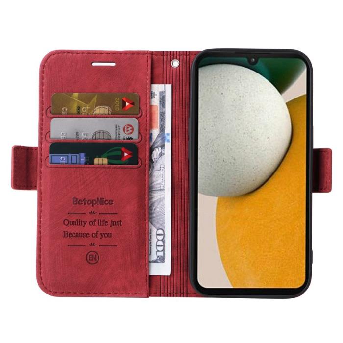 BETOPNICE - BETOPNICE 001 Fodral i PU-läder för Samsung Galaxy A15 5G - Röd