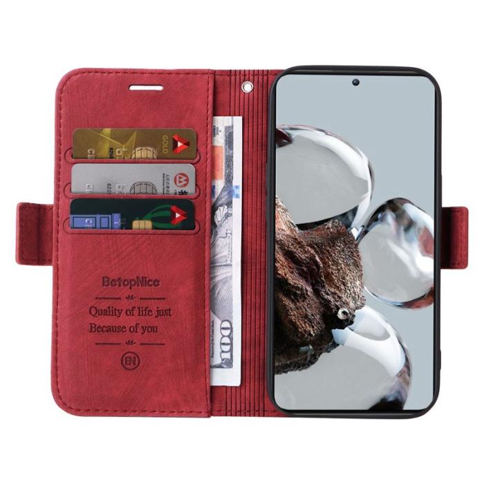 BETOPNICE - BETOPNICE 001 Fodral PU Läder - Röd för Xiaomi 12T 5G/12T Pro 5G