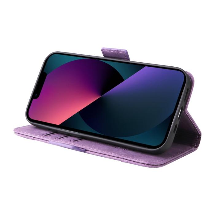 BETOPNICE - BETOPNICE 001 iPhone 15 Fodral i PU-läder - Lila