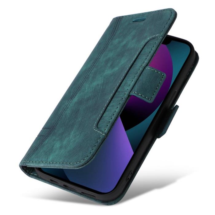 BETOPNICE - BETOPNICE 001 iPhone 15 Fodral Wallet PU Läder - Grön