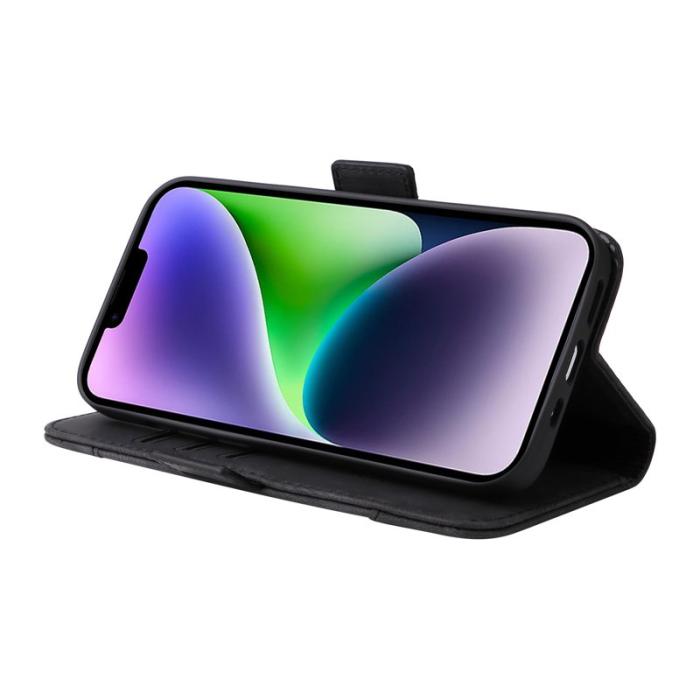 BETOPNICE - BETOPNICE 001 iPhone 15 Plus Fodral i PU-läder - Svart