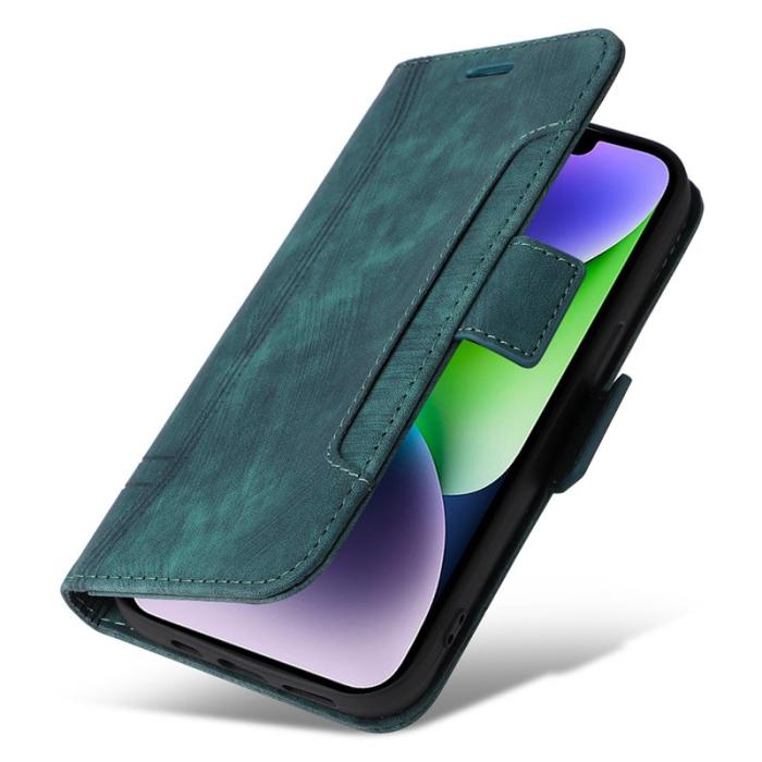 BETOPNICE - BETOPNICE 001 iPhone 15 Plus Fodral - PU Läder - Stöd - Grön