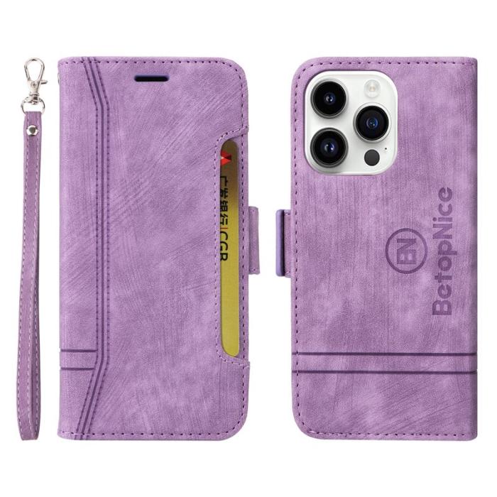 BETOPNICE - BETOPNICE 001 iPhone 15 Pro Fodral Multifunktionellt - Lila