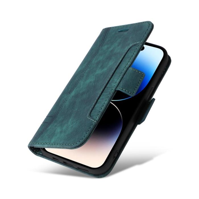 BETOPNICE - BETOPNICE 001 iPhone 15 Pro Fodral Multifunktionellt PU Läder - Grön