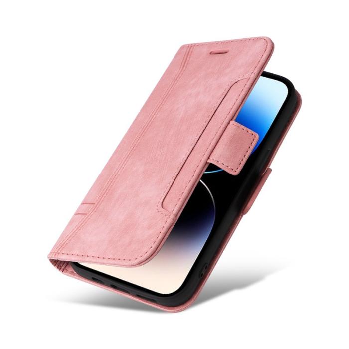 BETOPNICE - BETOPNICE 001 iPhone 15 Pro Fodral Multifunktionellt PU Läder - Pink