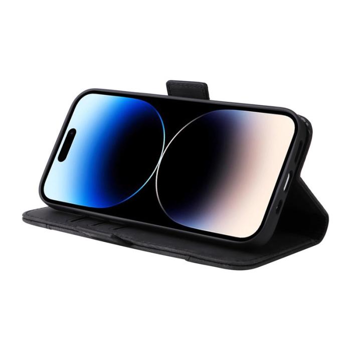 BETOPNICE - BETOPNICE 001 iPhone 15 Pro Fodral Multifunktionellt PU Läder - Svart