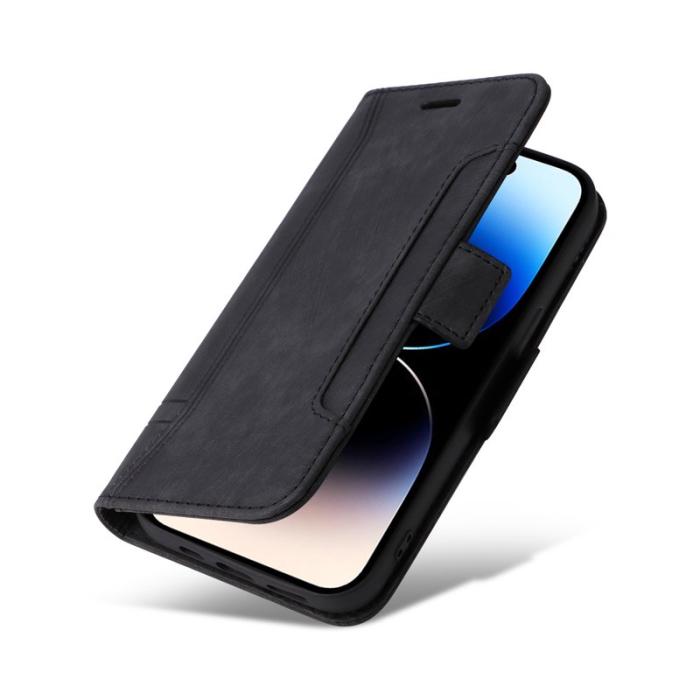 BETOPNICE - BETOPNICE 001 iPhone 15 Pro Fodral Multifunktionellt PU Läder - Svart