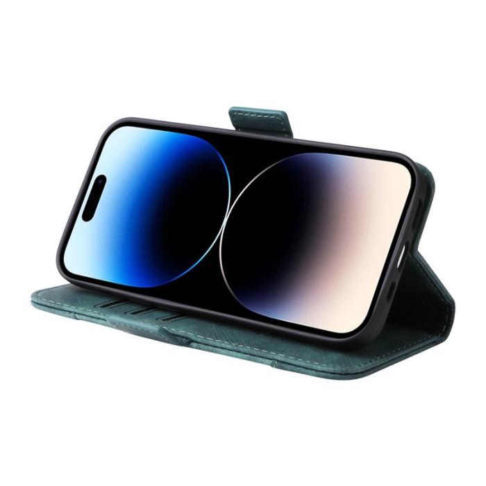 BETOPNICE - BETOPNICE 001 iPhone 15 Pro Max Fodral Shockproof PU Läder - Grön