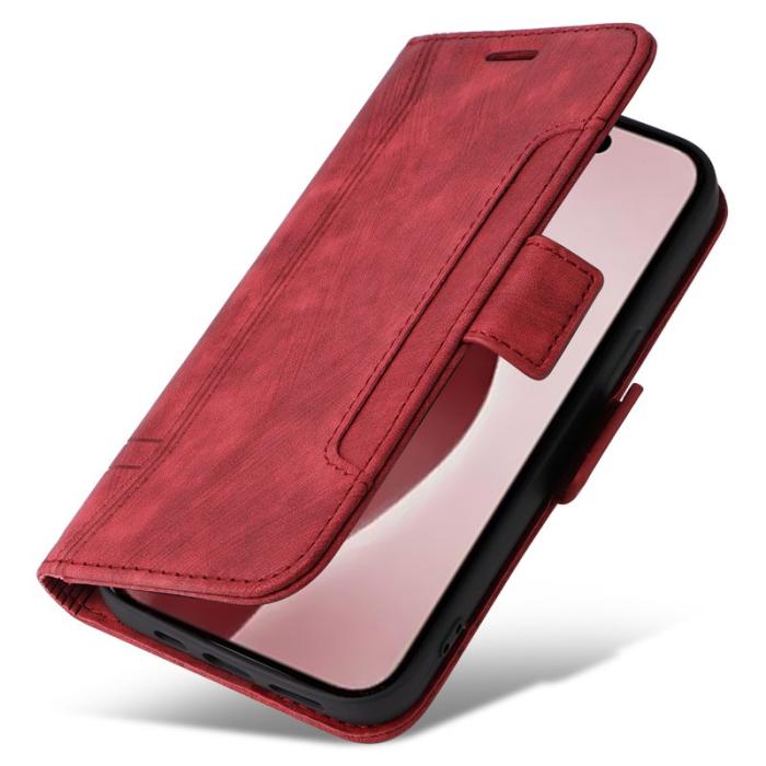 BETOPNICE - BETOPNICE 001 iPhone 16 Pro Fodral Äkta läder - Röd