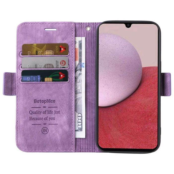 BETOPNICE - BETOPNICE 001 Samsung Galaxy A14 5G Fodral PU Läder - Lila