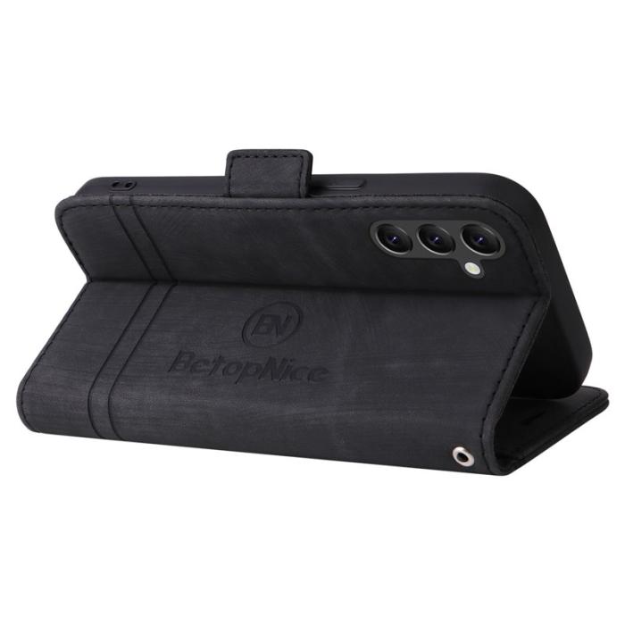 BETOPNICE - BETOPNICE 001 Samsung Galaxy A14 Fodral PU Läder - Svart