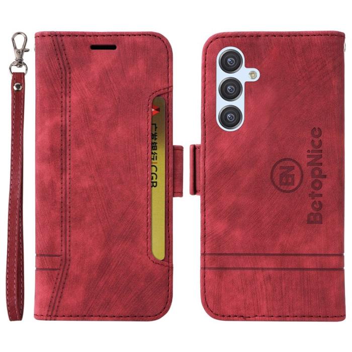 BETOPNICE - BETOPNICE 001 Samsung Galaxy A54 5G Fodral PU Läder - Röd