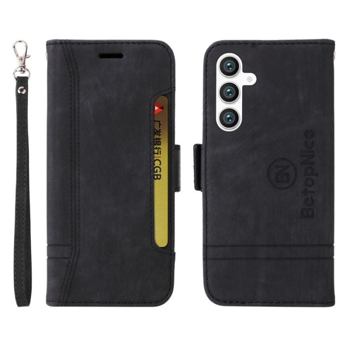 BETOPNICE - BETOPNICE 001 Samsung Galaxy S23 FE Fodral TPU + PU Läder - Svart