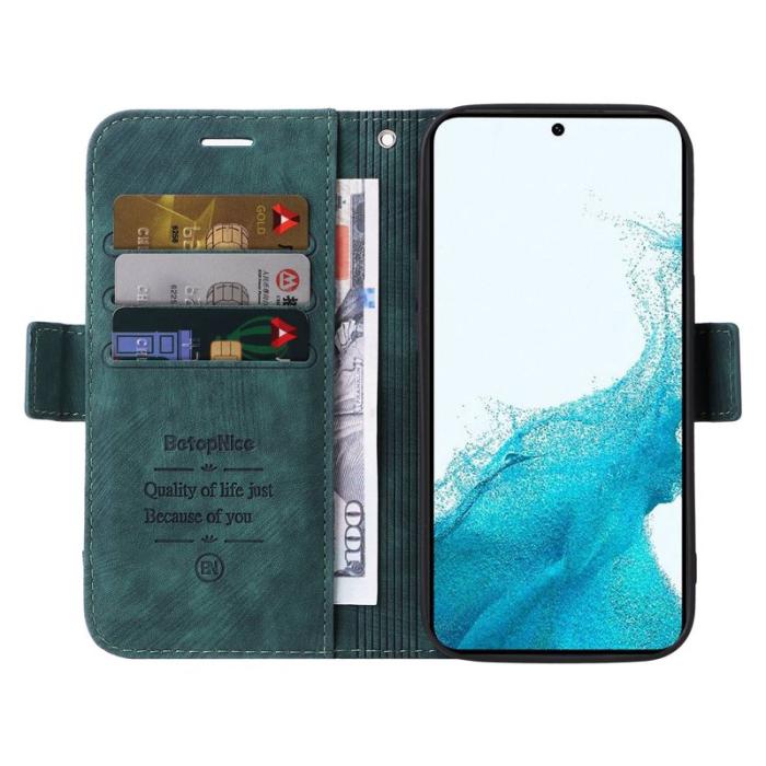 BETOPNICE - BETOPNICE 001 Samsung Galaxy S23 Fodral PU Läder - Grön