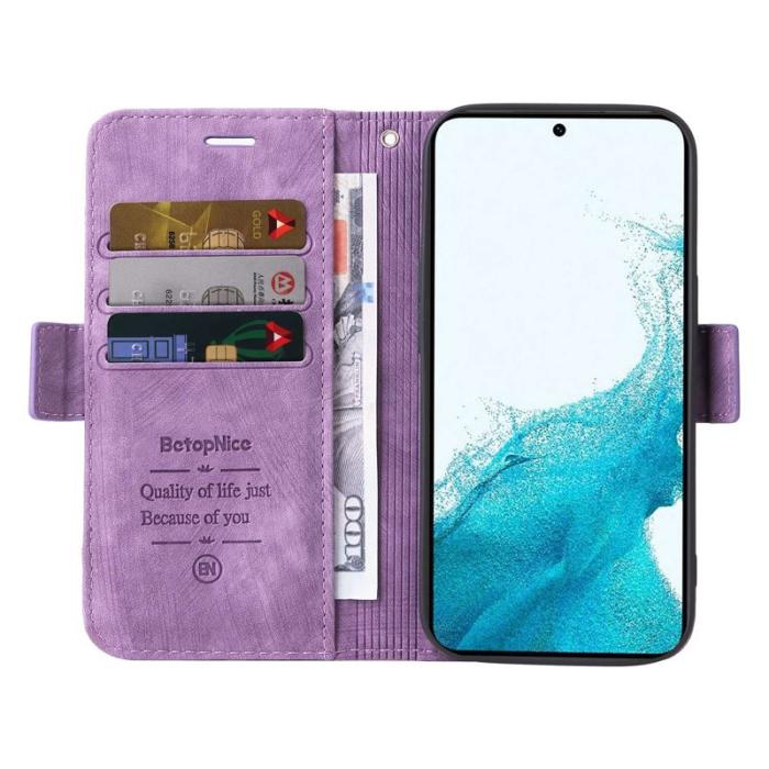 BETOPNICE - BETOPNICE 001 Samsung Galaxy S23 Fodral PU Läder - Lila