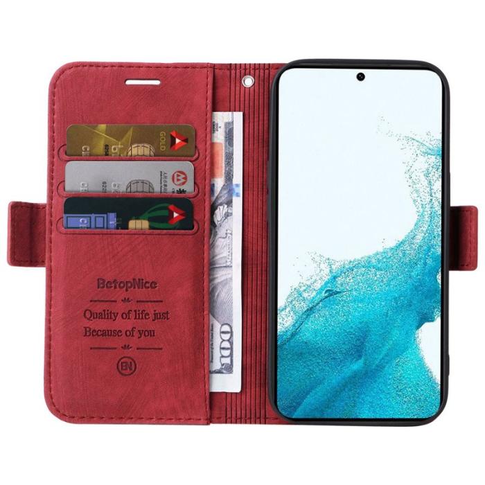 BETOPNICE - BETOPNICE 001 Samsung Galaxy S23+ Fodral PU Läder - Röd