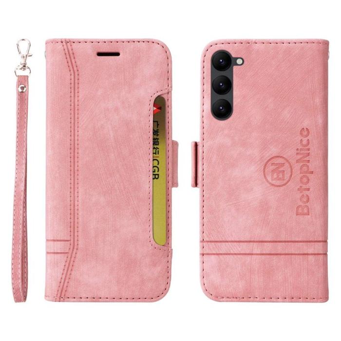 BETOPNICE - BETOPNICE 001 Samsung Galaxy S23 Fodral PU Läder - Rosa