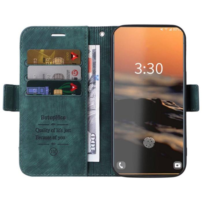 BETOPNICE - BETOPNICE 001 Samsung Galaxy S23 Ultra Fodral Äkta läder - Grön