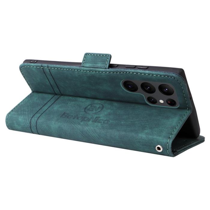 BETOPNICE - BETOPNICE 001 Samsung Galaxy S23 Ultra Fodral Äkta läder - Grön