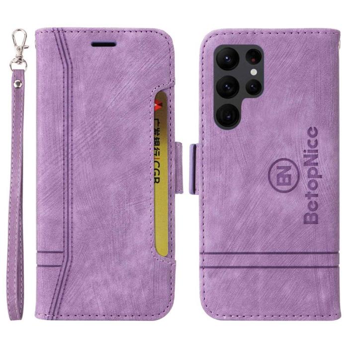 BETOPNICE - BETOPNICE 001 Samsung Galaxy S23 Ultra Fodral Konstläder - Lila