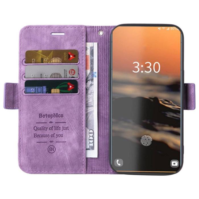 BETOPNICE - BETOPNICE 001 Samsung Galaxy S23 Ultra Fodral Konstläder - Lila