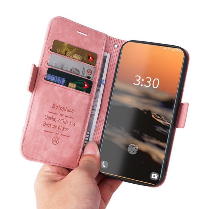 BETOPNICE - BETOPNICE 001 Samsung Galaxy S23 Ultra Fodral PU Läder - Rosa