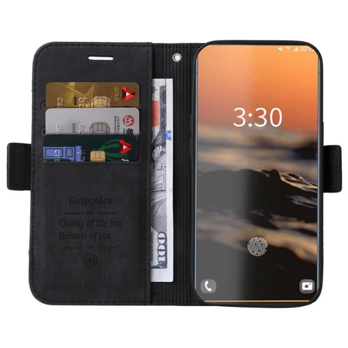 BETOPNICE - BETOPNICE 001 Samsung Galaxy S23 Ultra Fodral - PU Läder - Svart