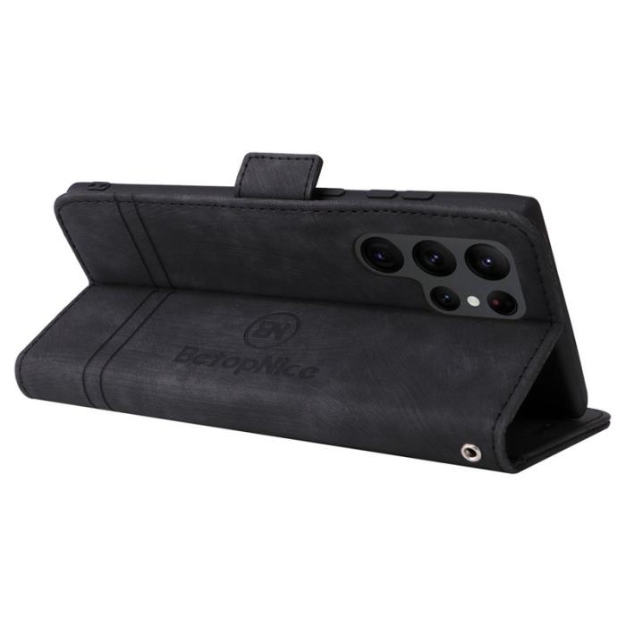 BETOPNICE - BETOPNICE 001 Samsung Galaxy S23 Ultra Fodral - PU Läder - Svart