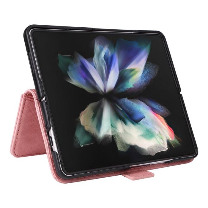 BETOPNICE - BETOPNICE 001 Samsung Galaxy Z Fold3 5G Fodral PU Läder - Pink