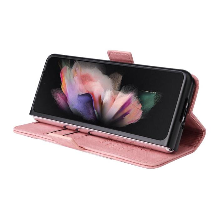 BETOPNICE - BETOPNICE 001 Samsung Galaxy Z Fold3 5G Fodral PU Läder - Pink
