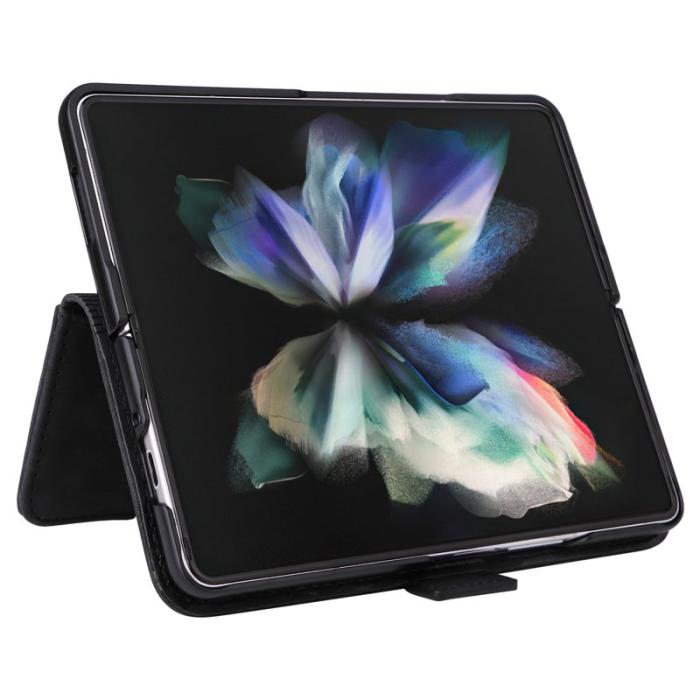 BETOPNICE - BETOPNICE 001 Samsung Galaxy Z Fold3 5G Fodral PU Läder - Svart