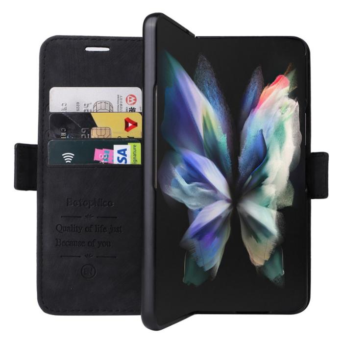 BETOPNICE - BETOPNICE 001 Samsung Galaxy Z Fold3 5G Fodral PU Läder - Svart