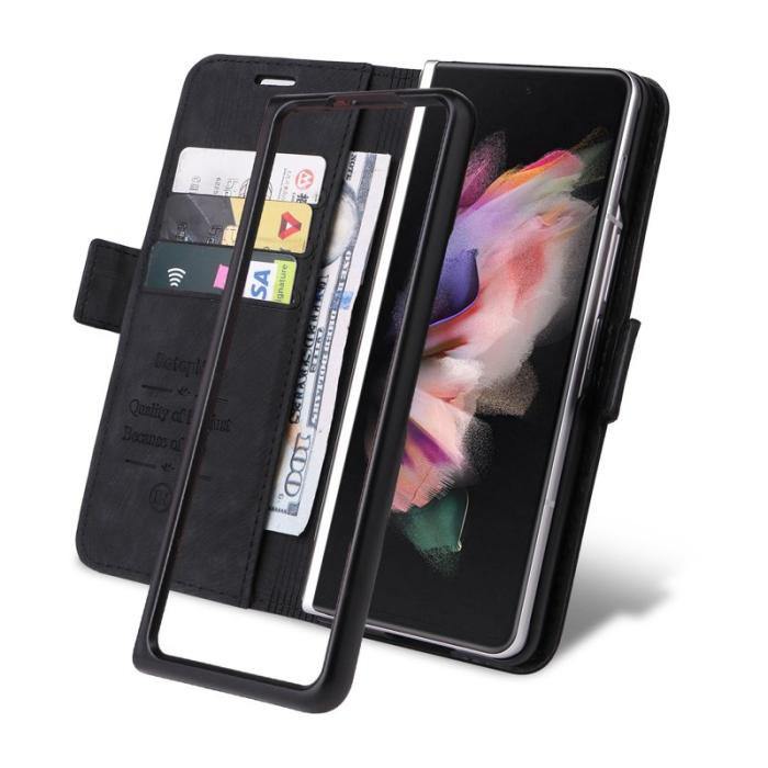 BETOPNICE - BETOPNICE 001 Samsung Galaxy Z Fold3 5G Fodral PU Läder - Svart