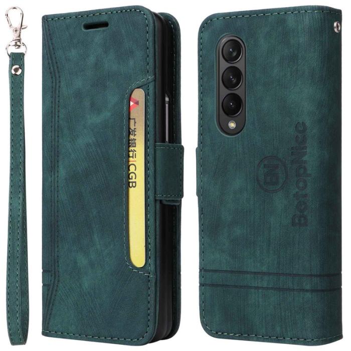 BETOPNICE - BETOPNICE 001 Samsung Galaxy Z Fold3 Fodral PU Läder - Grön