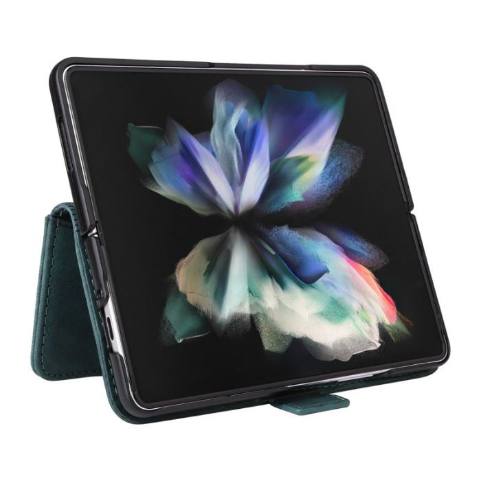 BETOPNICE - BETOPNICE 001 Samsung Galaxy Z Fold3 Fodral PU Läder - Grön