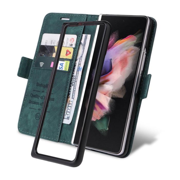 BETOPNICE - BETOPNICE 001 Samsung Galaxy Z Fold3 Fodral PU Läder - Grön