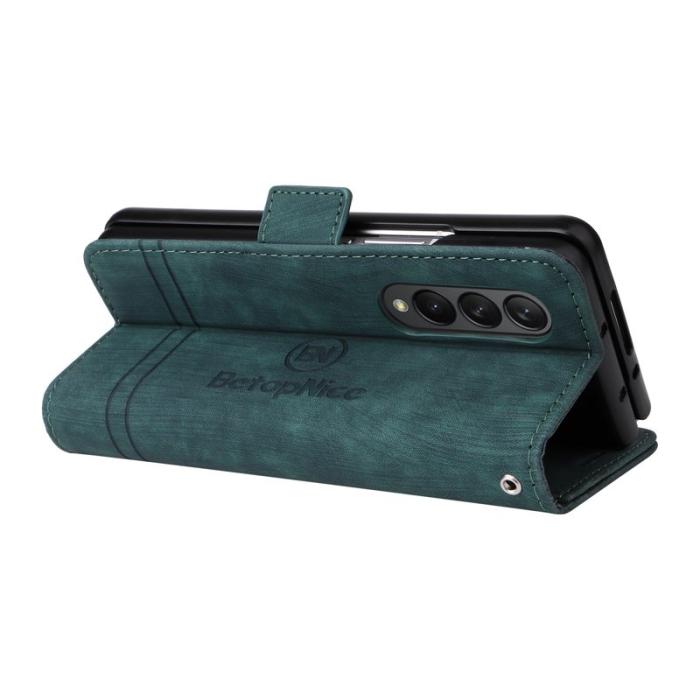 BETOPNICE - BETOPNICE 001 Samsung Galaxy Z Fold3 Fodral PU Läder - Grön
