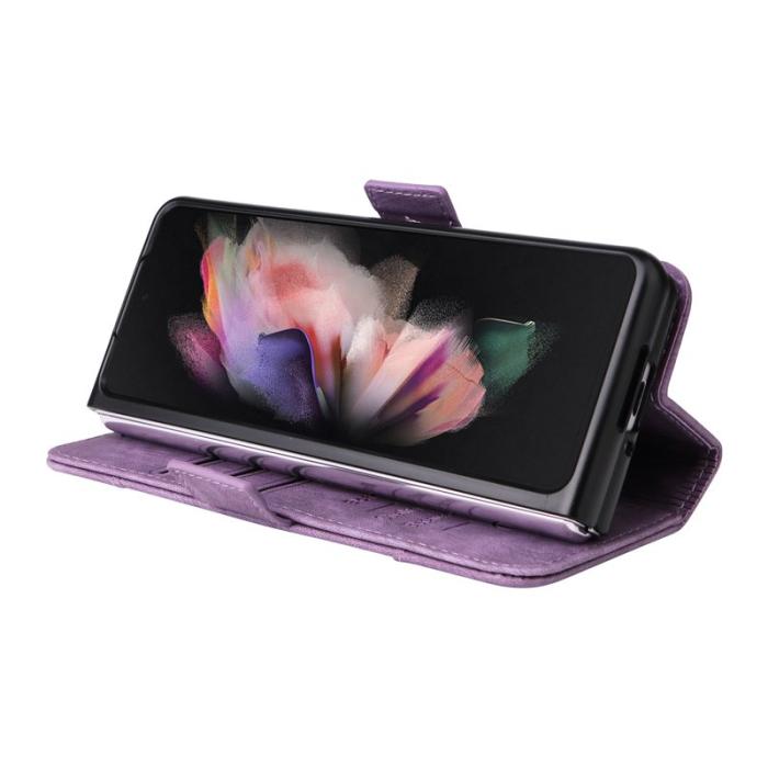 BETOPNICE - BETOPNICE 001 Samsung Galaxy Z Fold3 Fodral - PU Läder - Lila
