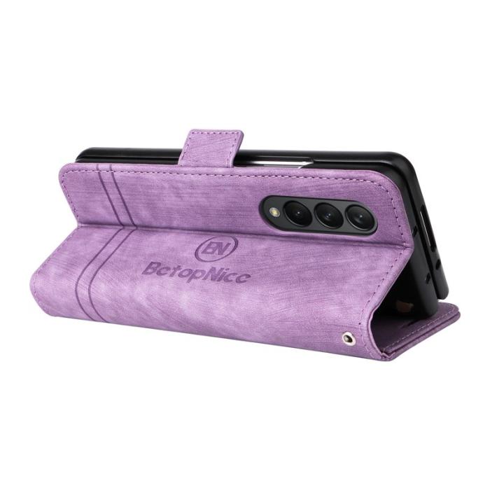 BETOPNICE - BETOPNICE 001 Samsung Galaxy Z Fold3 Fodral - PU Läder - Lila