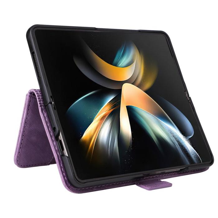 BETOPNICE - BETOPNICE 001 Samsung Galaxy Z Fold4 Fodral PU Läder - Lila