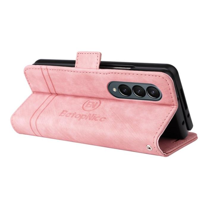 BETOPNICE - BETOPNICE 001 Samsung Galaxy Z Fold4 Fodral - PU Läder - Pink
