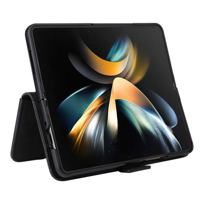 BETOPNICE - BETOPNICE 001 Samsung Galaxy Z Fold4 Fodral - PU Läder - Svart